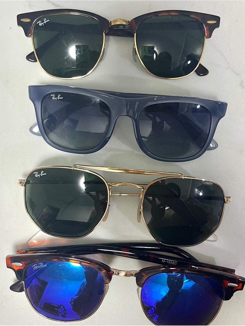 Ray-Ban Sunglasses Variety Pack — Tortoise, Navy, Gold, Black, Blue Mirror